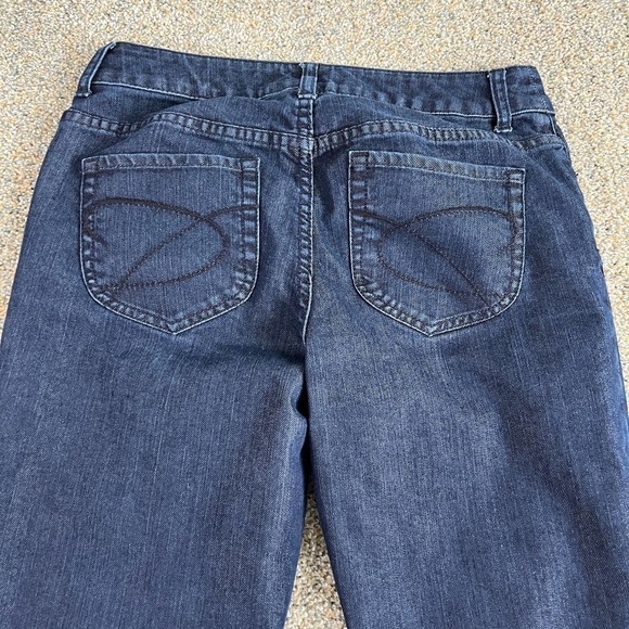 Chico's Platinum Denim Jeans Women's 00 (2) Mid Rise Slim Straight Leg Dark Wash - Picture 4 of 6